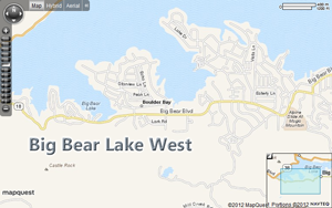 Map of Big Bear Lake West